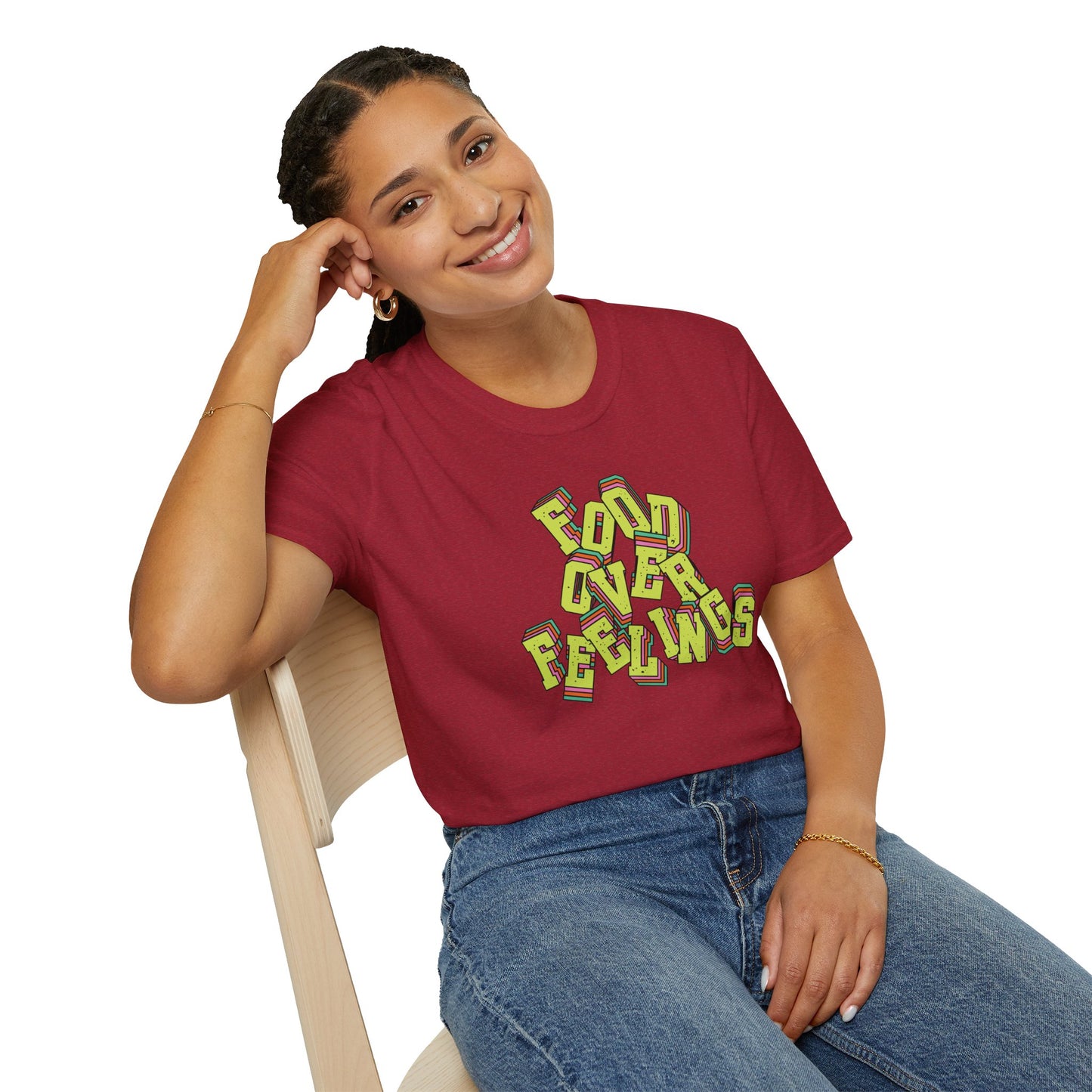 Food Over Feelings T-Shirt Fun & Casual Top for Food Lovers