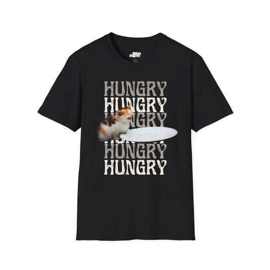 Hungry Cat T-Shirt Playful and Casual Tee for Cat Lovers