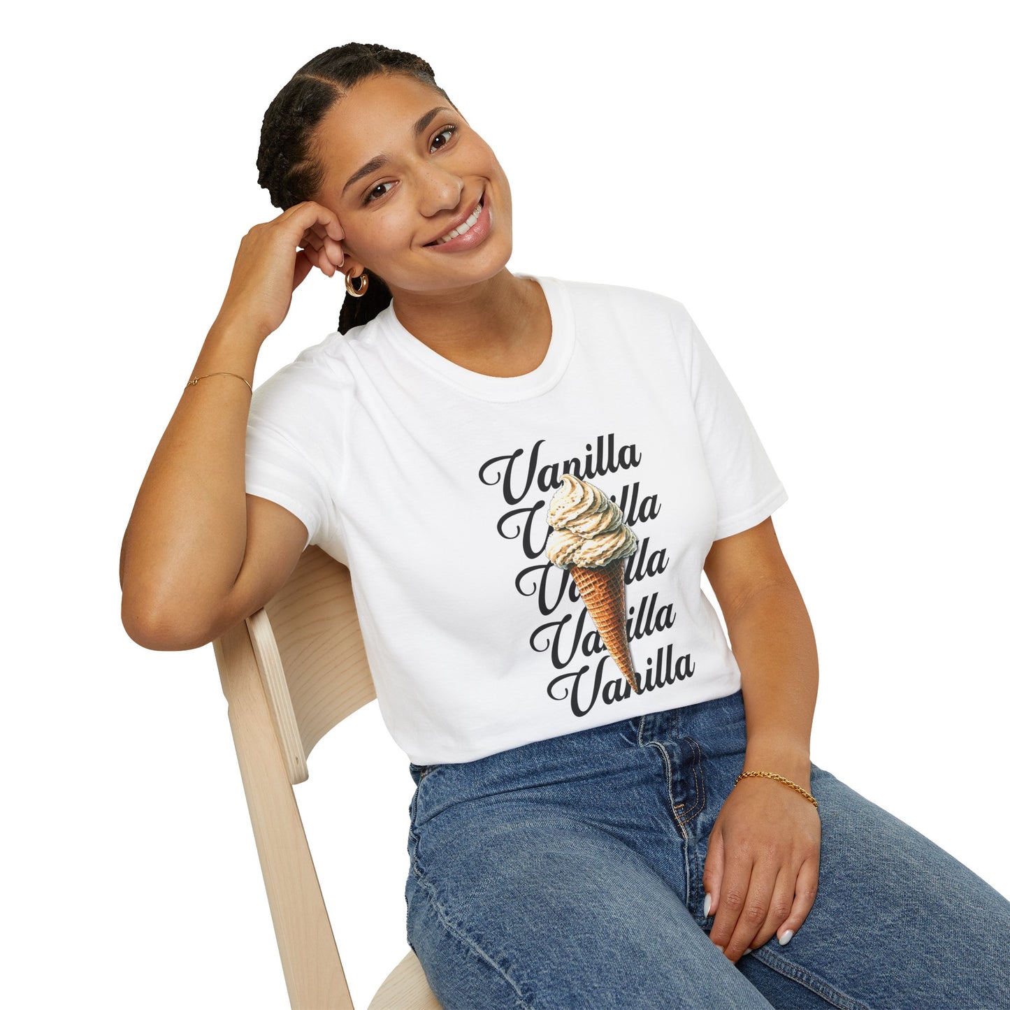 Vanilla Ice Cream Softstyle T-Shirt Unisex Fun Summer Tee