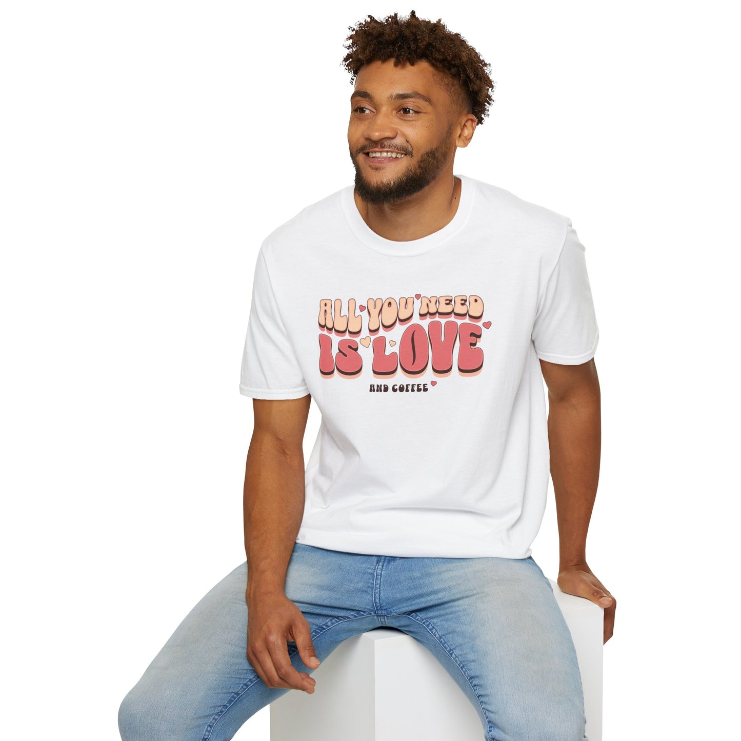 All You Need is Love and Coffee T-Shirt Tee for Coffee Lovers