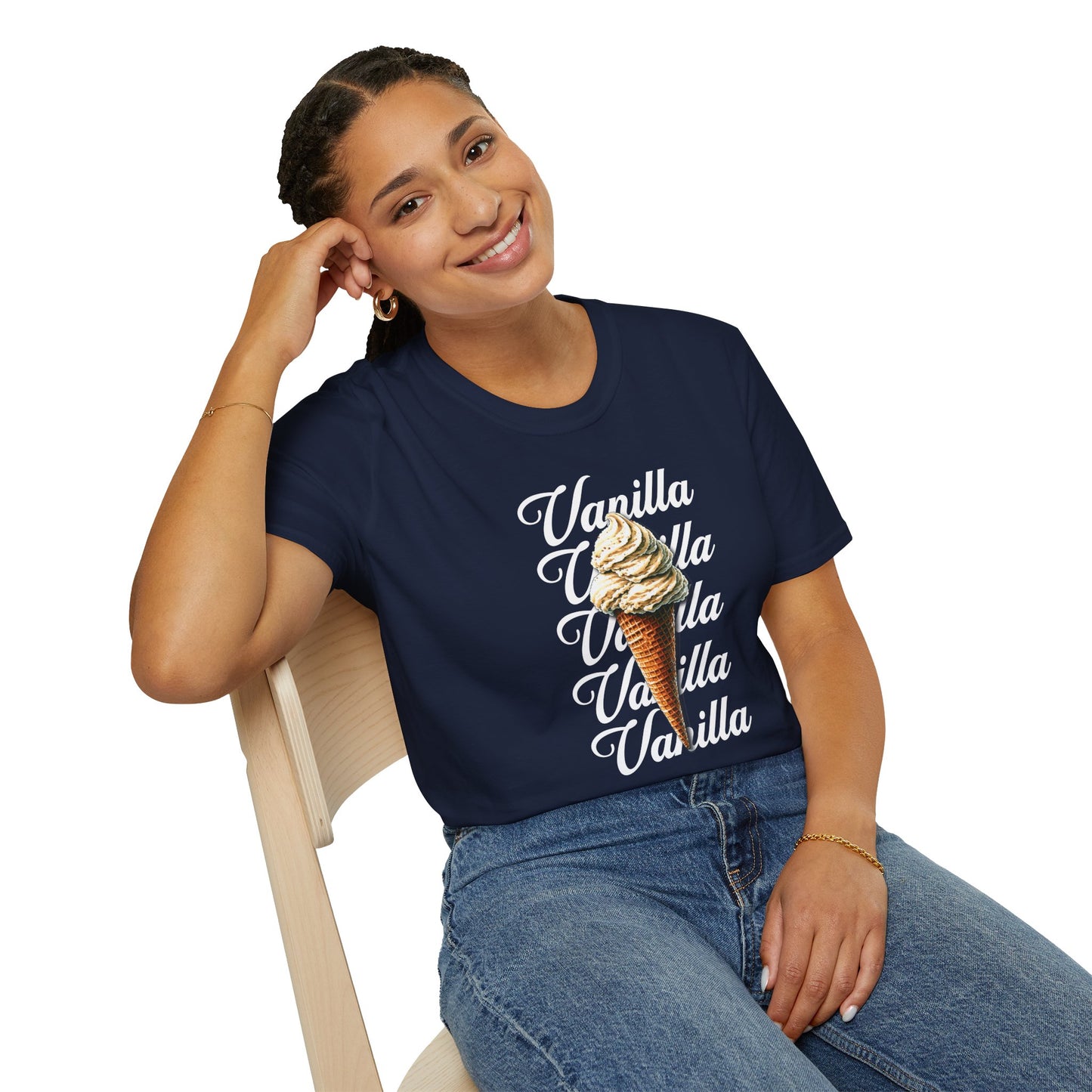 Vanilla Ice Cream Softstyle T-Shirt Unisex Fun Summer Tee