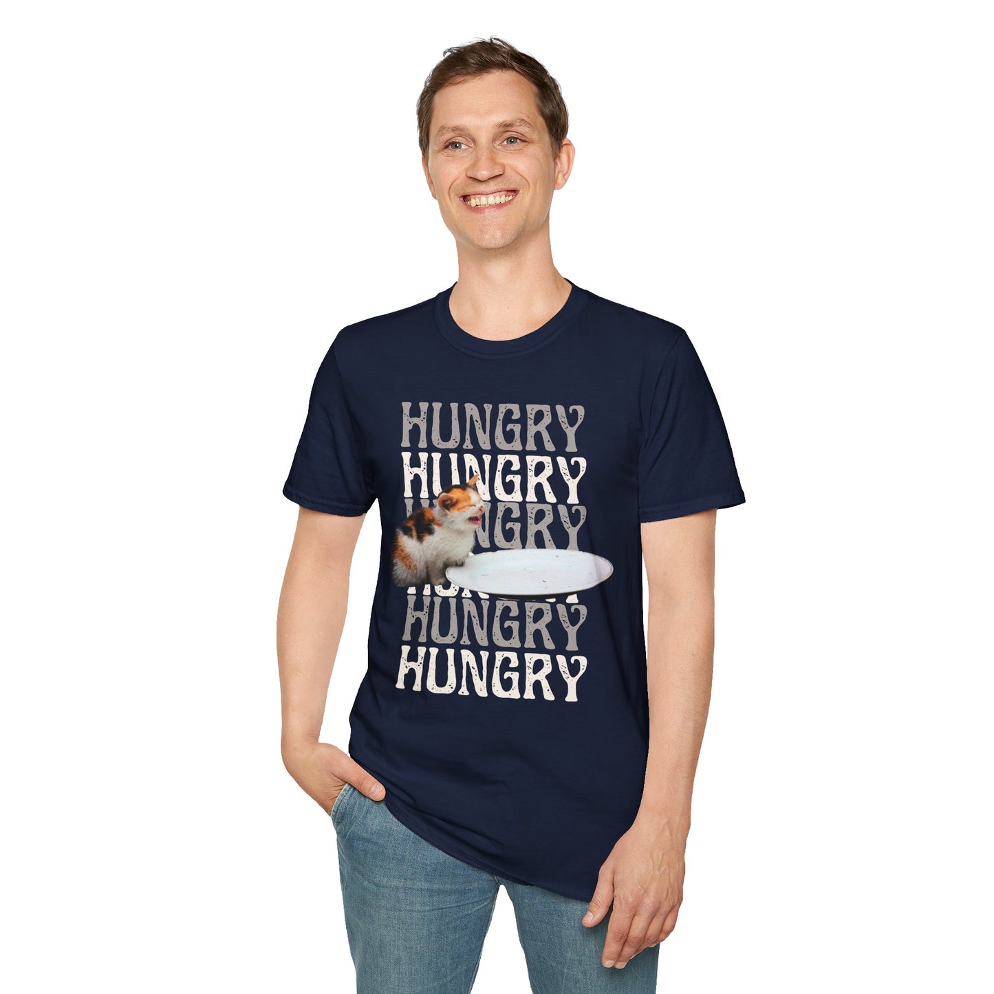 Hungry Cat T-Shirt Playful and Casual Tee for Cat Lovers