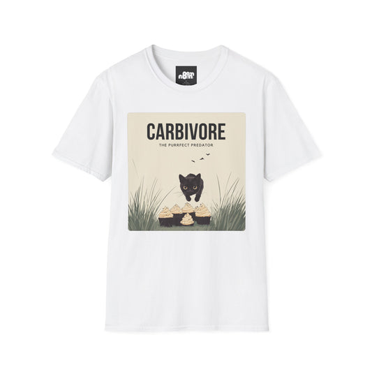 Funny "Carbivore" Cat T-Shirt Soft Cotton Tee for Animal Lovers