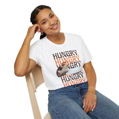 Hungry Cat T-Shirt Playful and Casual Tee for Cat Lovers
