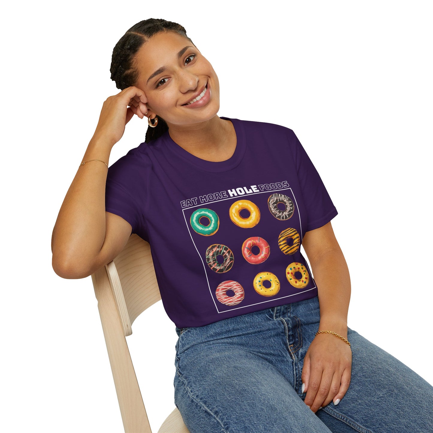 Eat More Hole Foods T-Shirt Fun Donut Graphic Tee