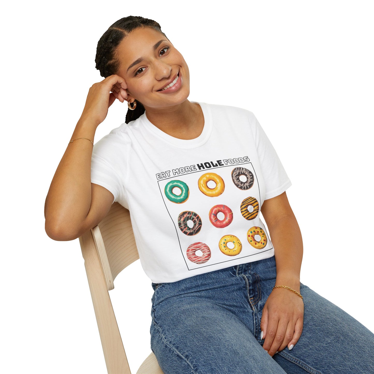 Eat More Hole Foods T-Shirt Fun Donut Graphic Tee