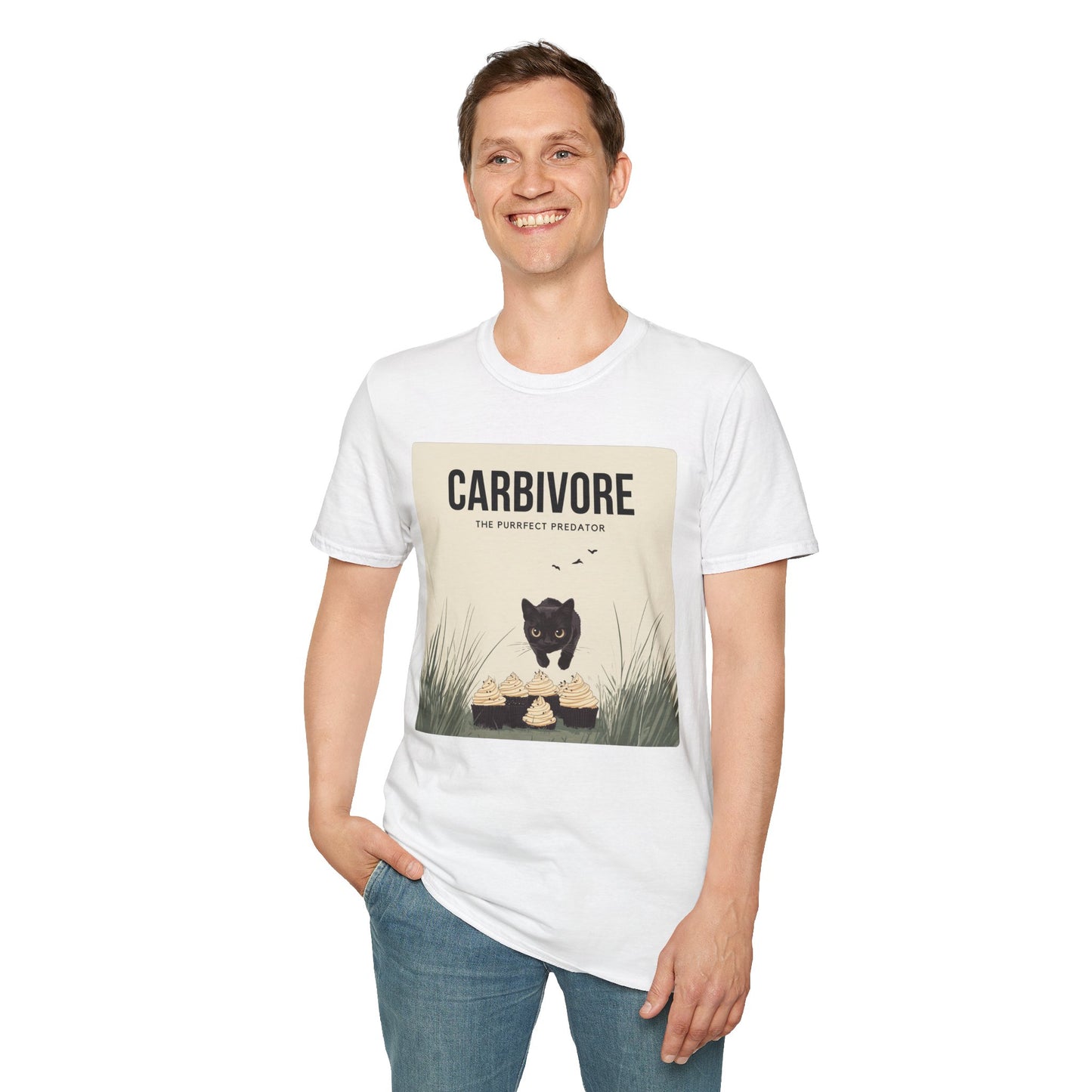 Funny "Carbivore" Cat T-Shirt Soft Cotton Tee for Animal Lovers