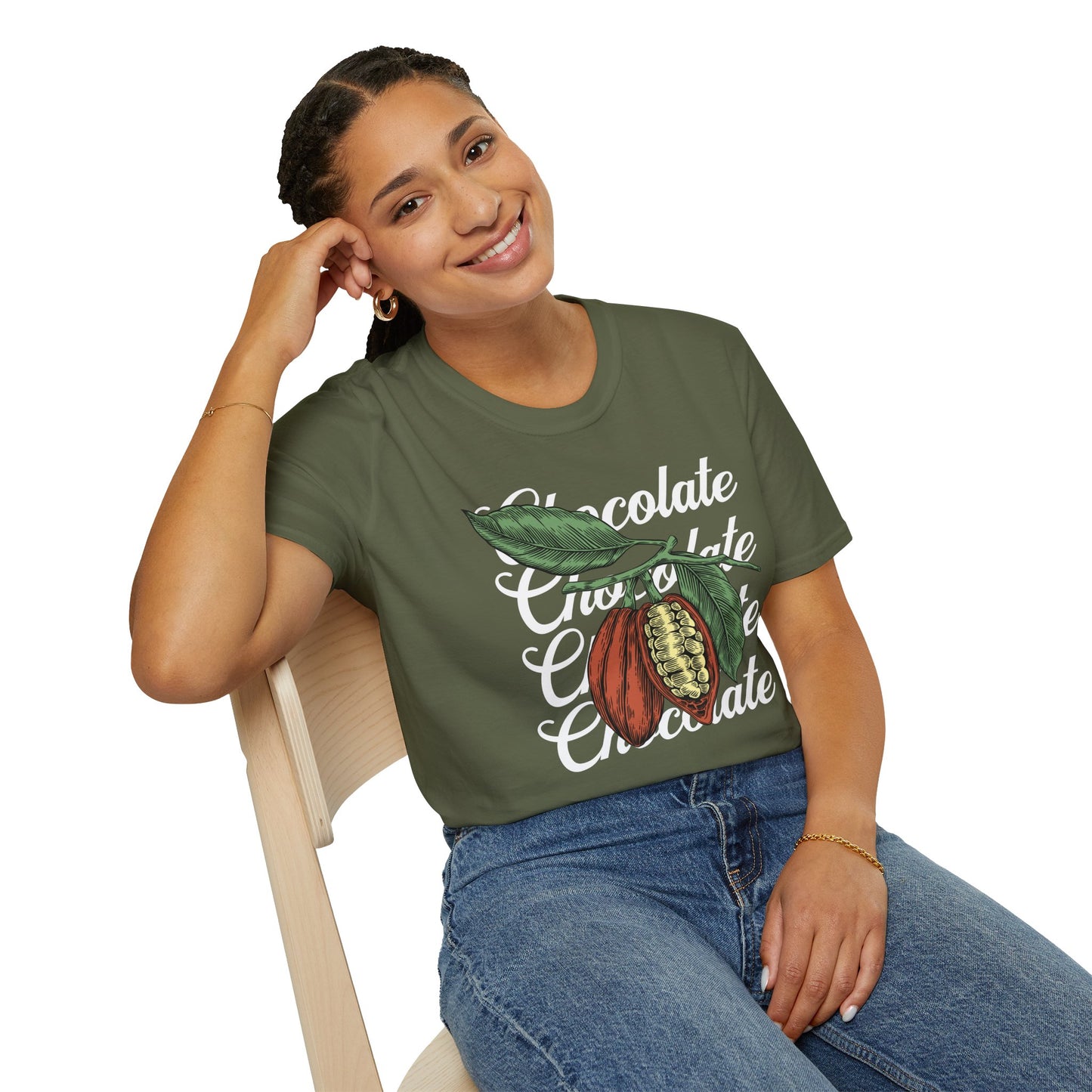 Chocolate Bean T-Shirt with Chocolate Text Design