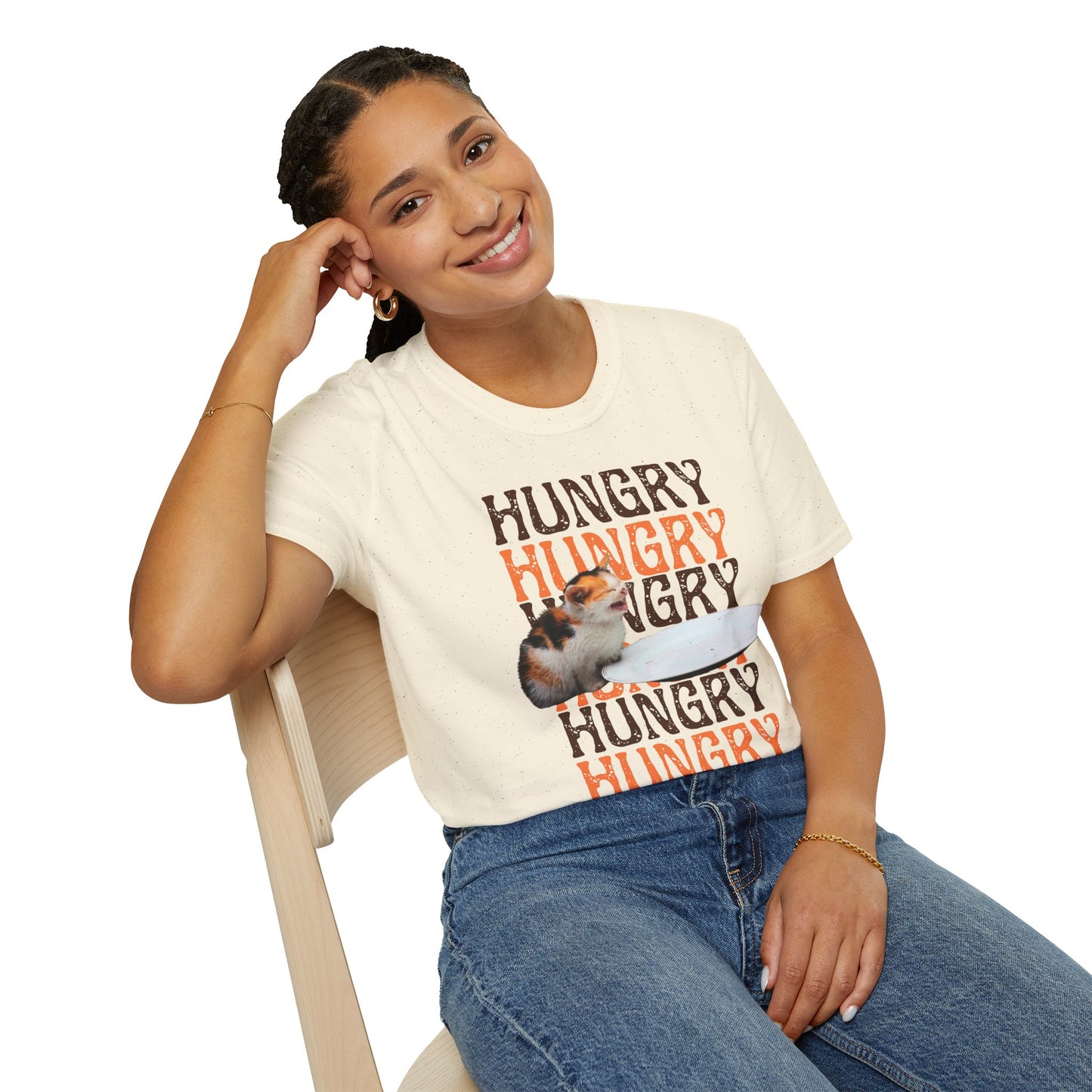 Hungry Cat T-Shirt Playful and Casual Tee for Cat Lovers