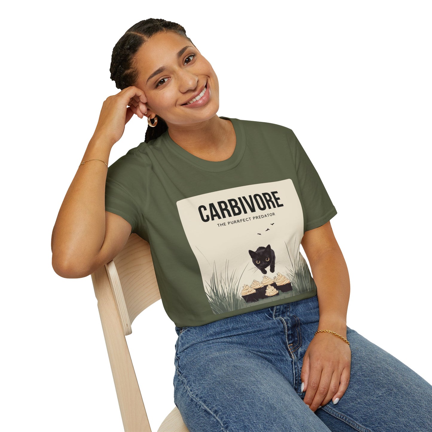 Funny "Carbivore" Cat T-Shirt Soft Cotton Tee for Animal Lovers