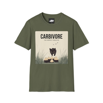 Funny "Carbivore" Cat T-Shirt Soft Cotton Tee for Animal Lovers