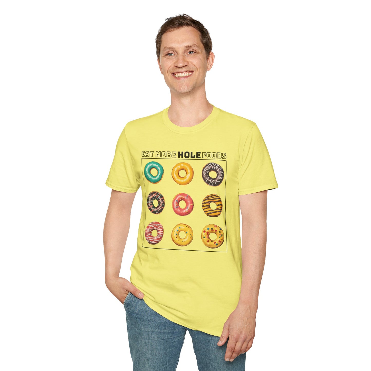 Eat More Hole Foods T-Shirt Fun Donut Graphic Tee