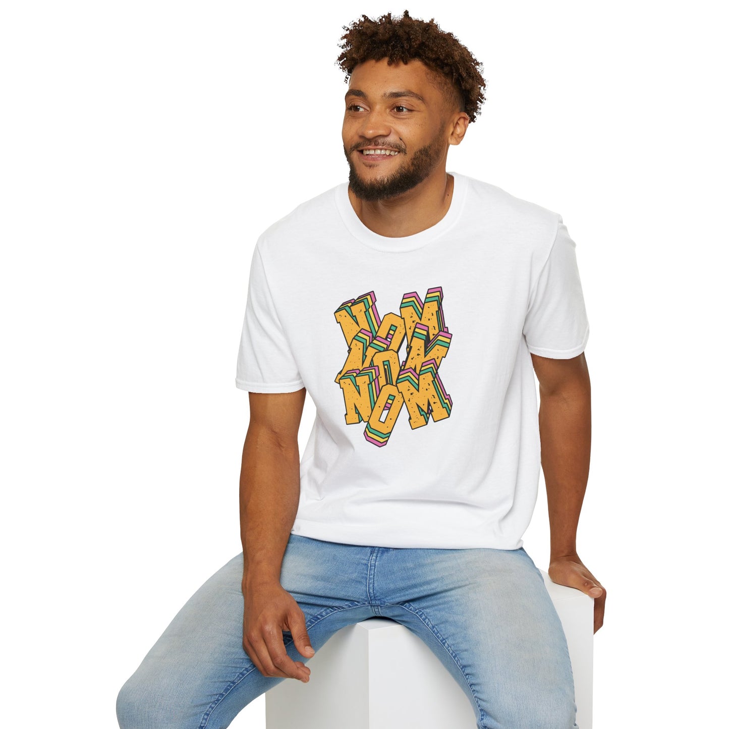 Colorful Nom Nom Nom T-Shirt Unisex Softstyle