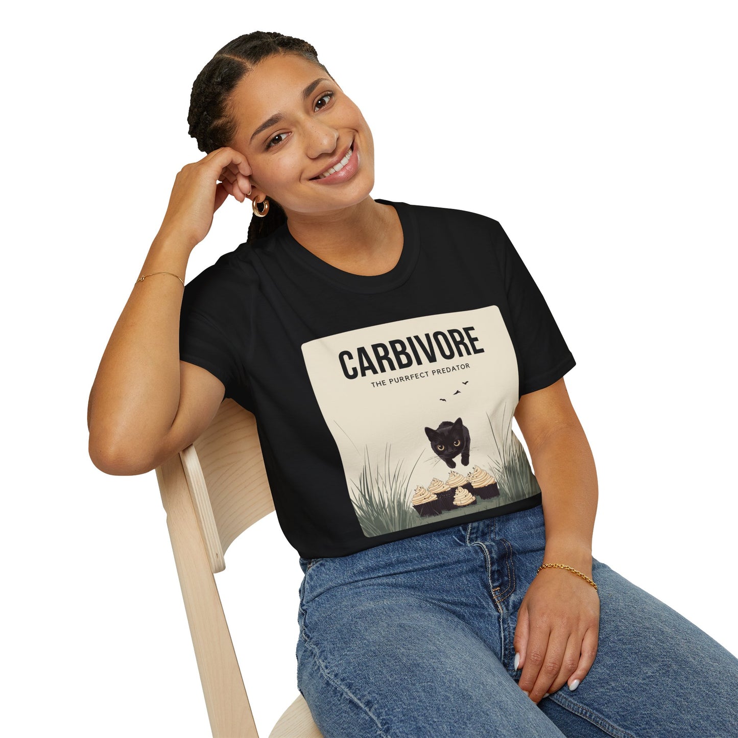 Funny "Carbivore" Cat T-Shirt Soft Cotton Tee for Animal Lovers