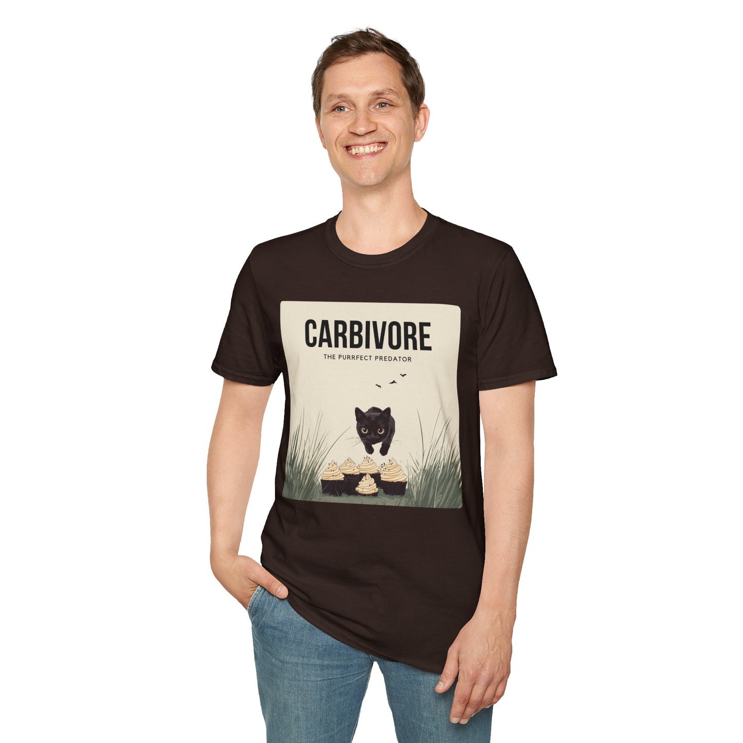 Funny "Carbivore" Cat T-Shirt Soft Cotton Tee for Animal Lovers