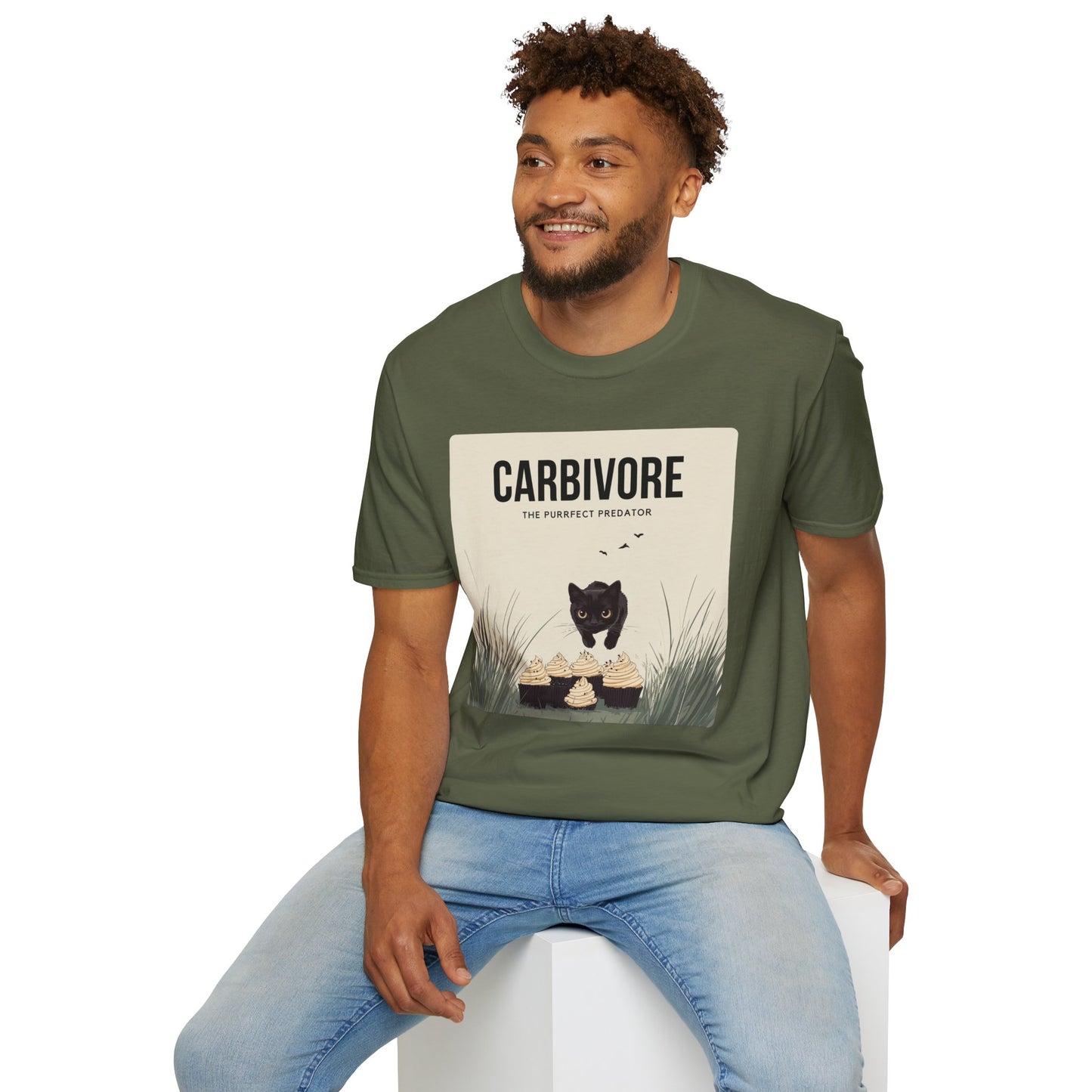 Funny "Carbivore" Cat T-Shirt Soft Cotton Tee for Animal Lovers