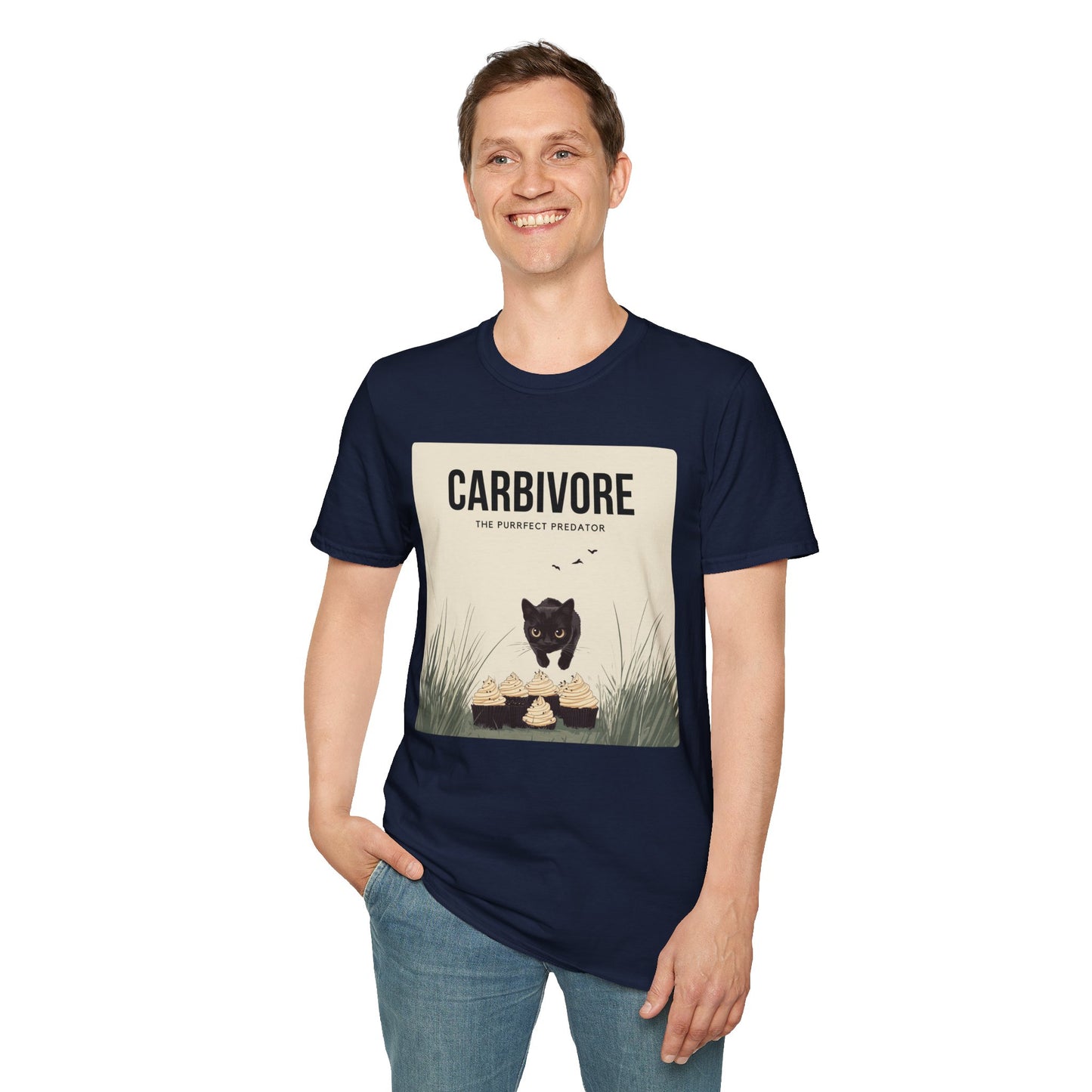 Funny "Carbivore" Cat T-Shirt Soft Cotton Tee for Animal Lovers