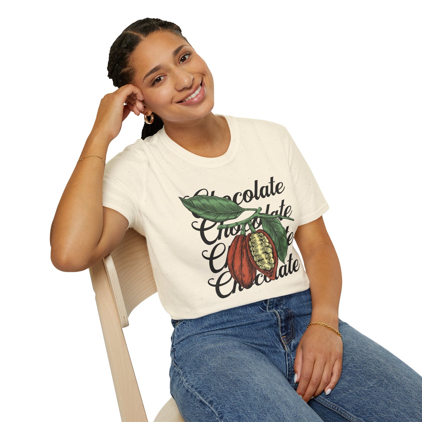 Chocolate Bean T-Shirt with Chocolate Text Design