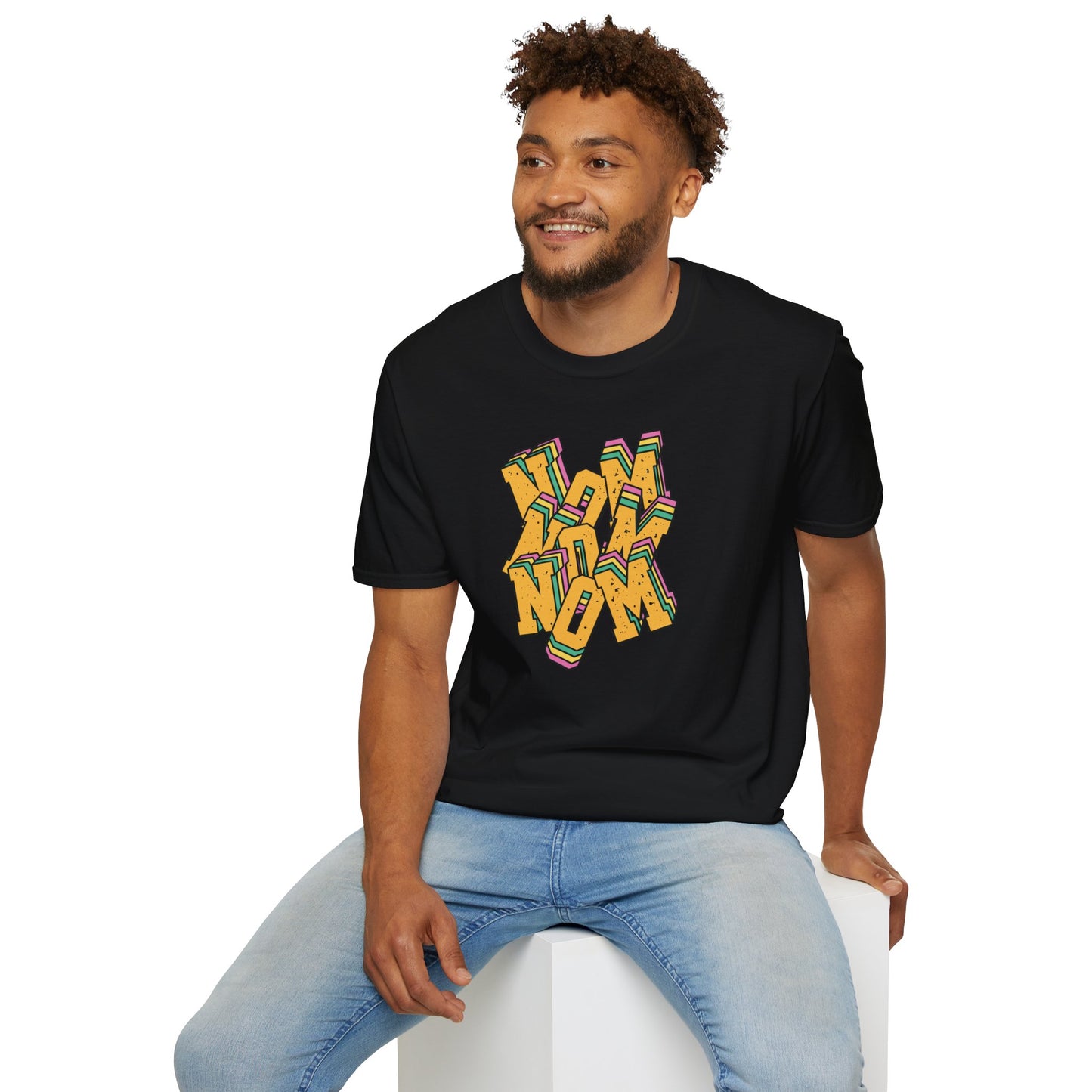 Colorful Nom Nom Nom T-Shirt Unisex Softstyle
