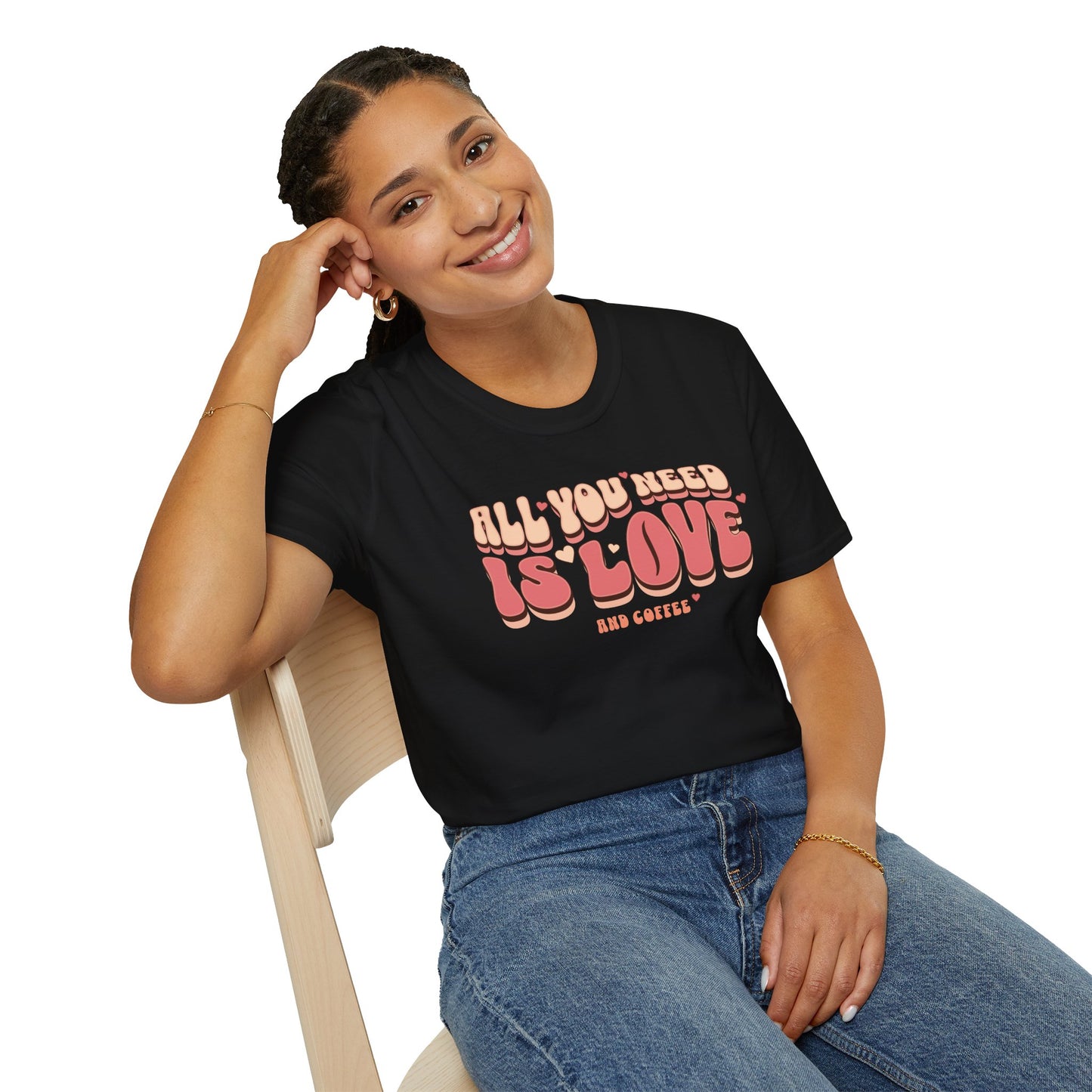 All You Need is Love and Coffee T-Shirt Tee for Coffee Lovers