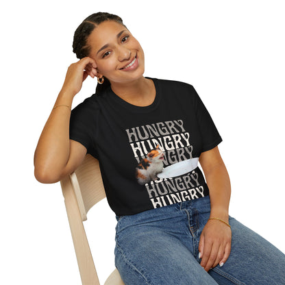 Hungry Cat T-Shirt Playful and Casual Tee for Cat Lovers