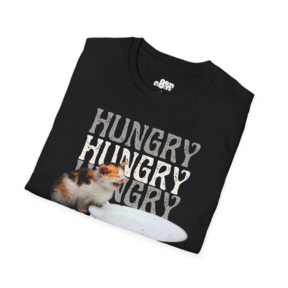 Hungry Cat T-Shirt Playful and Casual Tee for Cat Lovers