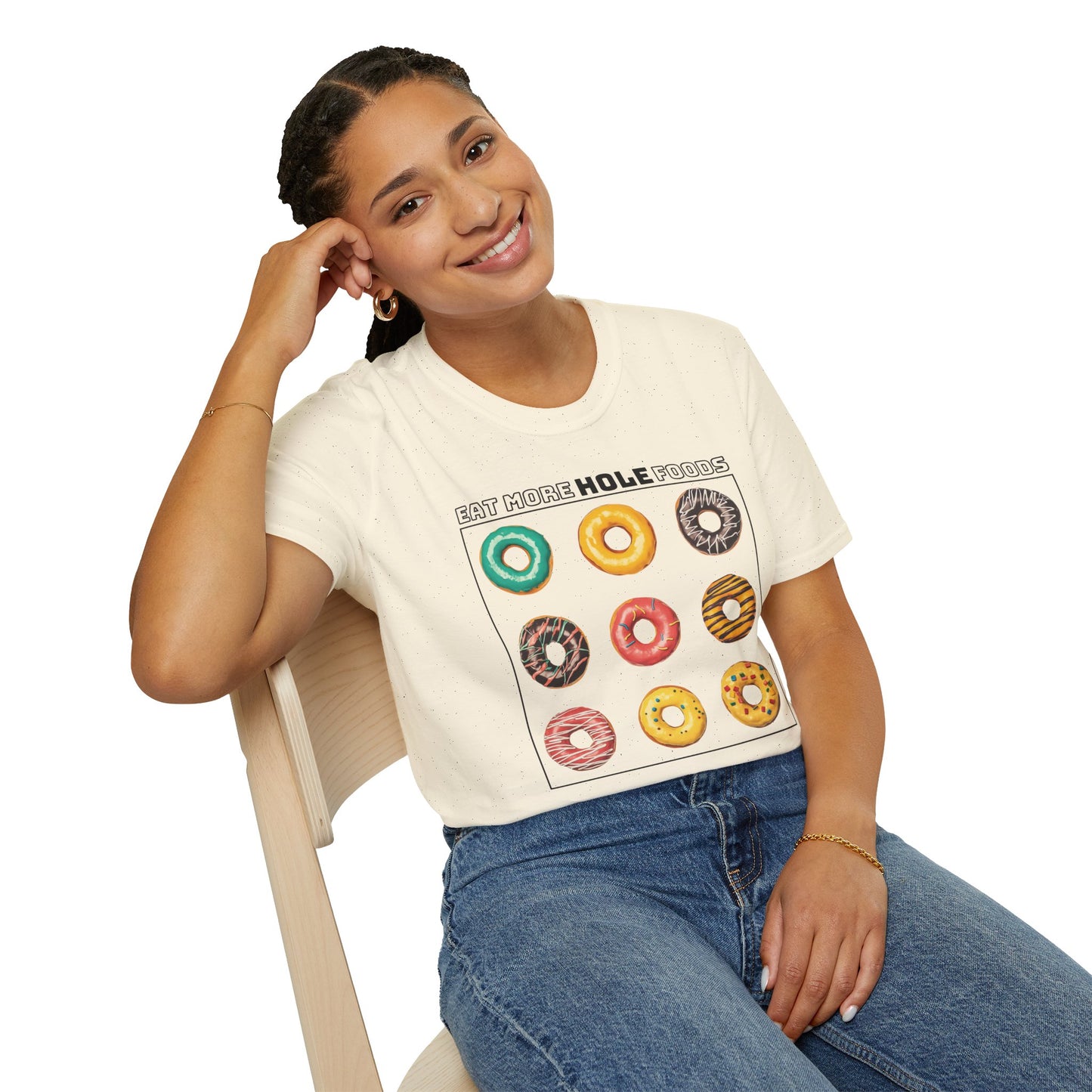 Eat More Hole Foods T-Shirt Fun Donut Graphic Tee