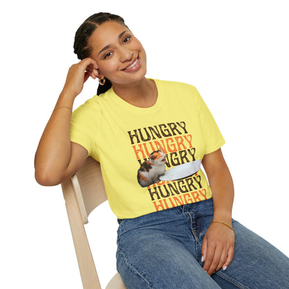 Hungry Cat T-Shirt Playful and Casual Tee for Cat Lovers